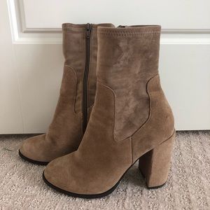 Suede sock booties